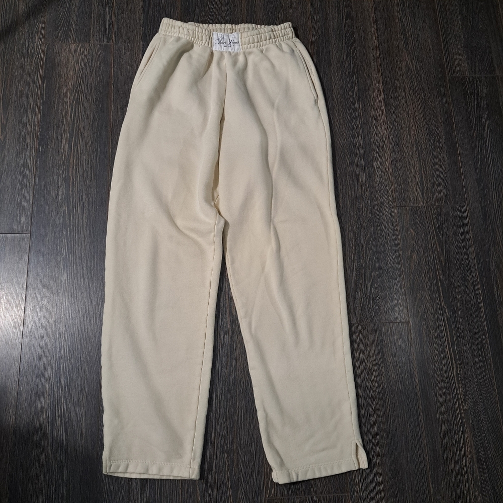 Tan Lines Cozy Cream Cotton Sweatpants